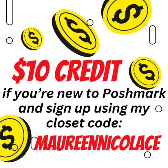 $10 CREDIT FOR SIGNING UP TO POSHMARK!! - Picture 1 of 2